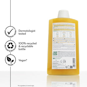 Klorane product label with ingredient and free-from claims for transparency benefit