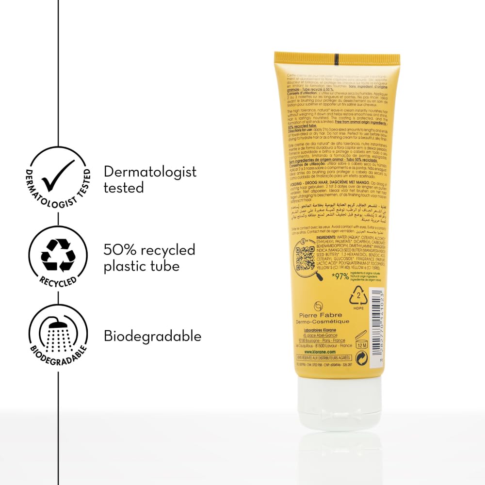 Klorane before and after ends detail showing smoother, softer hair