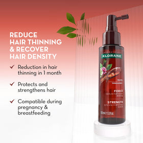 Klorane pump closeup delivering precise drops for targeted scalp application