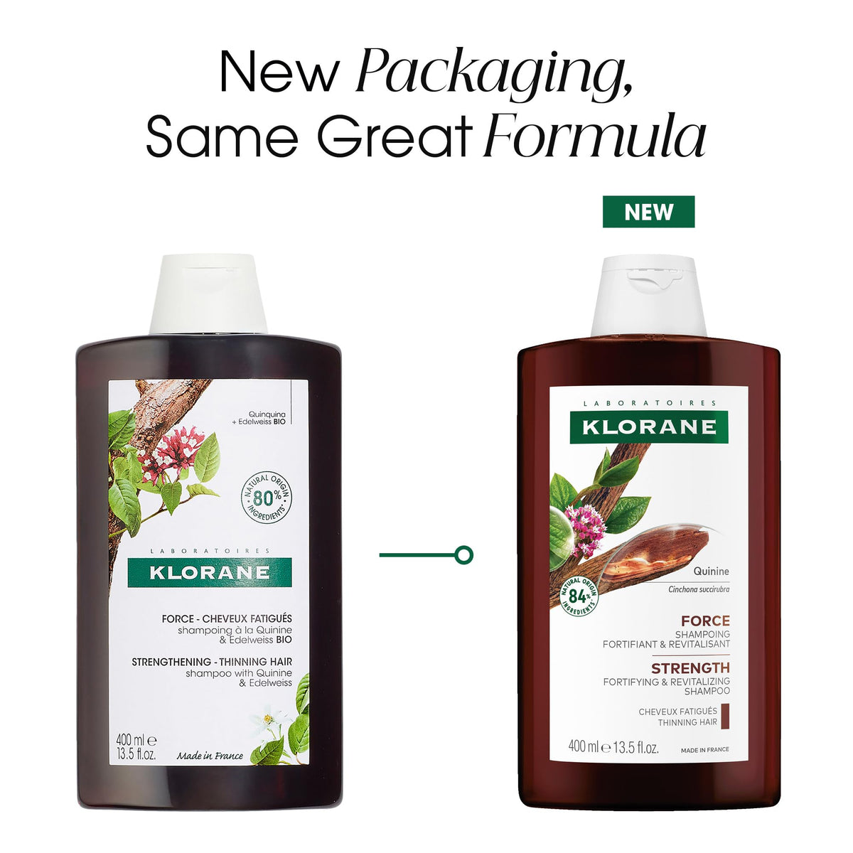 Klorane shampoo pouring into palm illustrating smooth application and effective lather