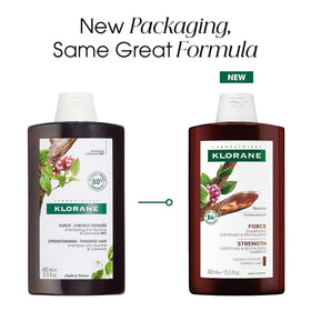 Klorane shampoo pouring into palm illustrating smooth application and effective lather
