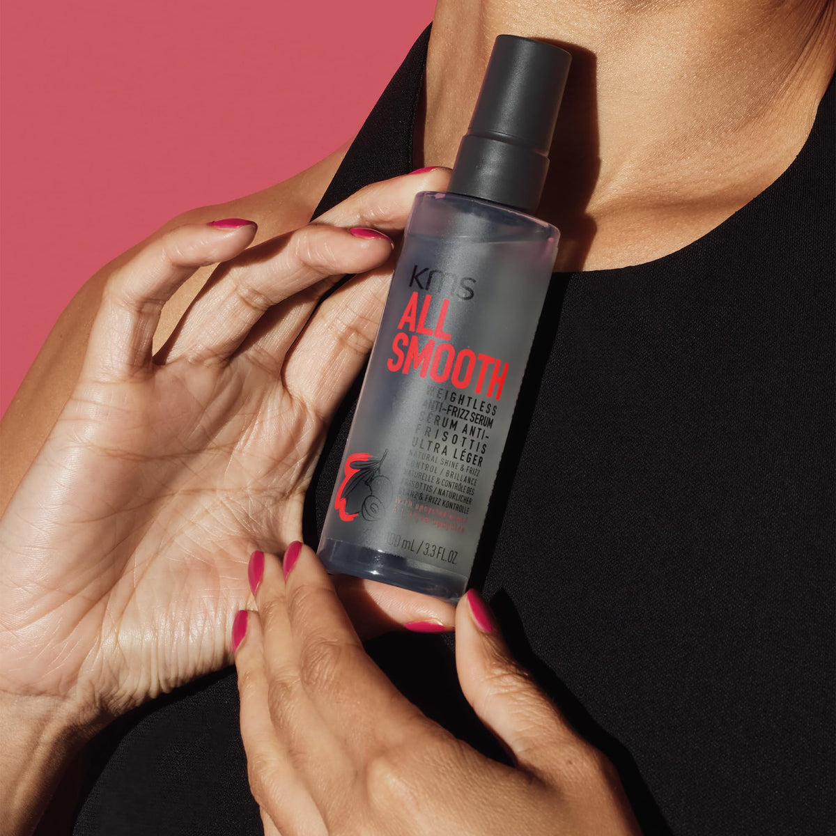 KMS AllSmooth on bathroom vanity in lifestyle scene suggesting daily use