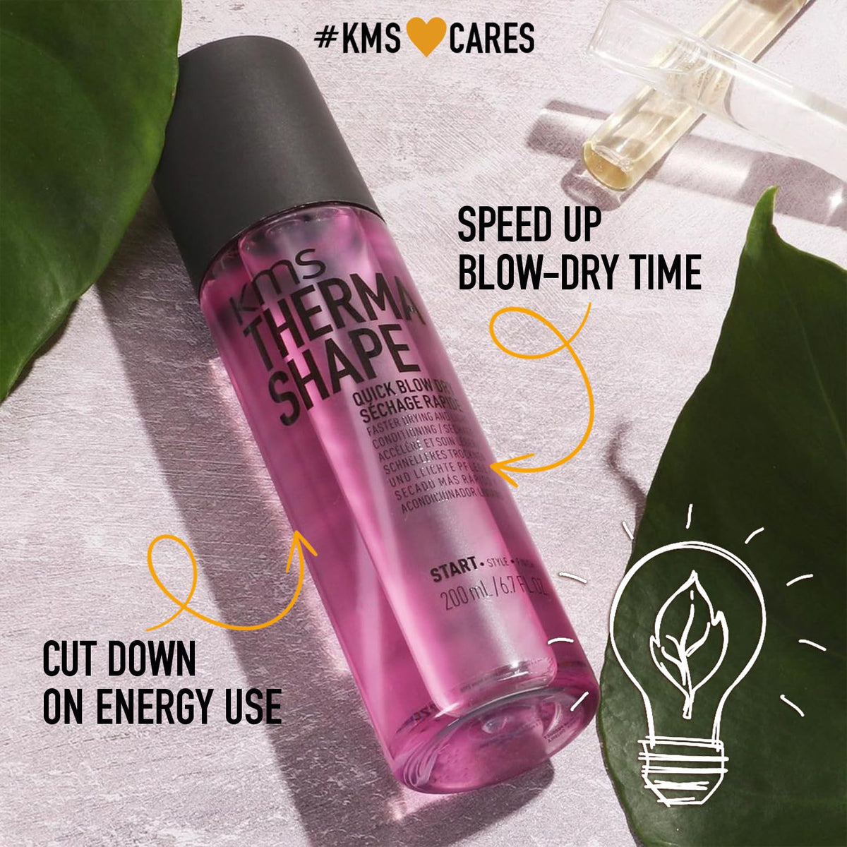 KMS THERMASHAPE mist on towel-dried hair for faster blow-dry results