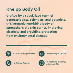 Kneipp bottle label detail highlighting brand and product information