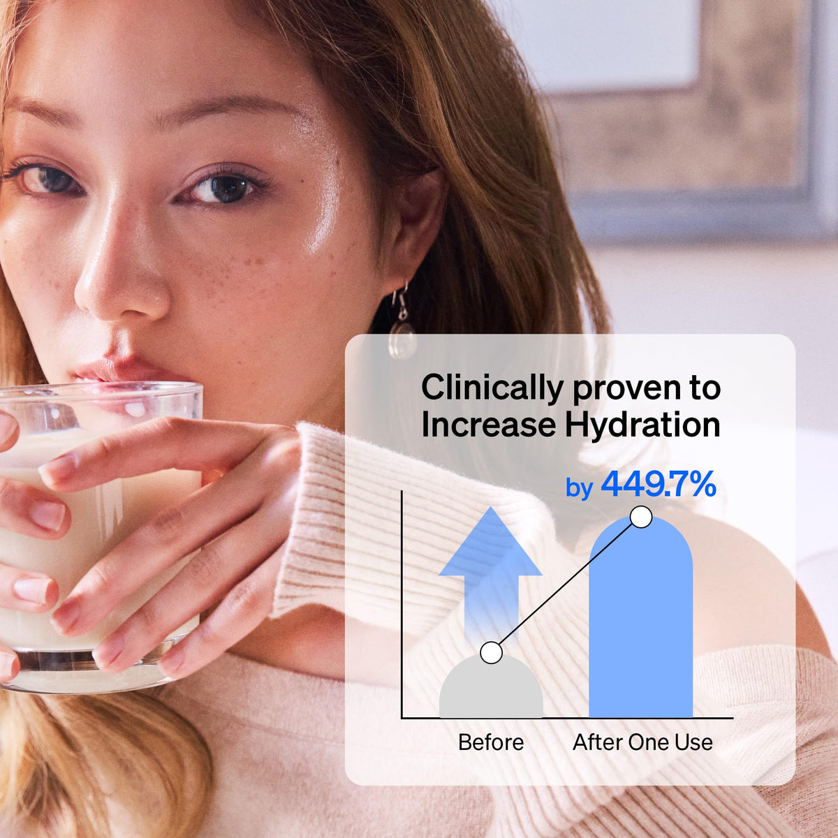 KNEMO bottle in hand showing scale, easy to layer and travel-friendly