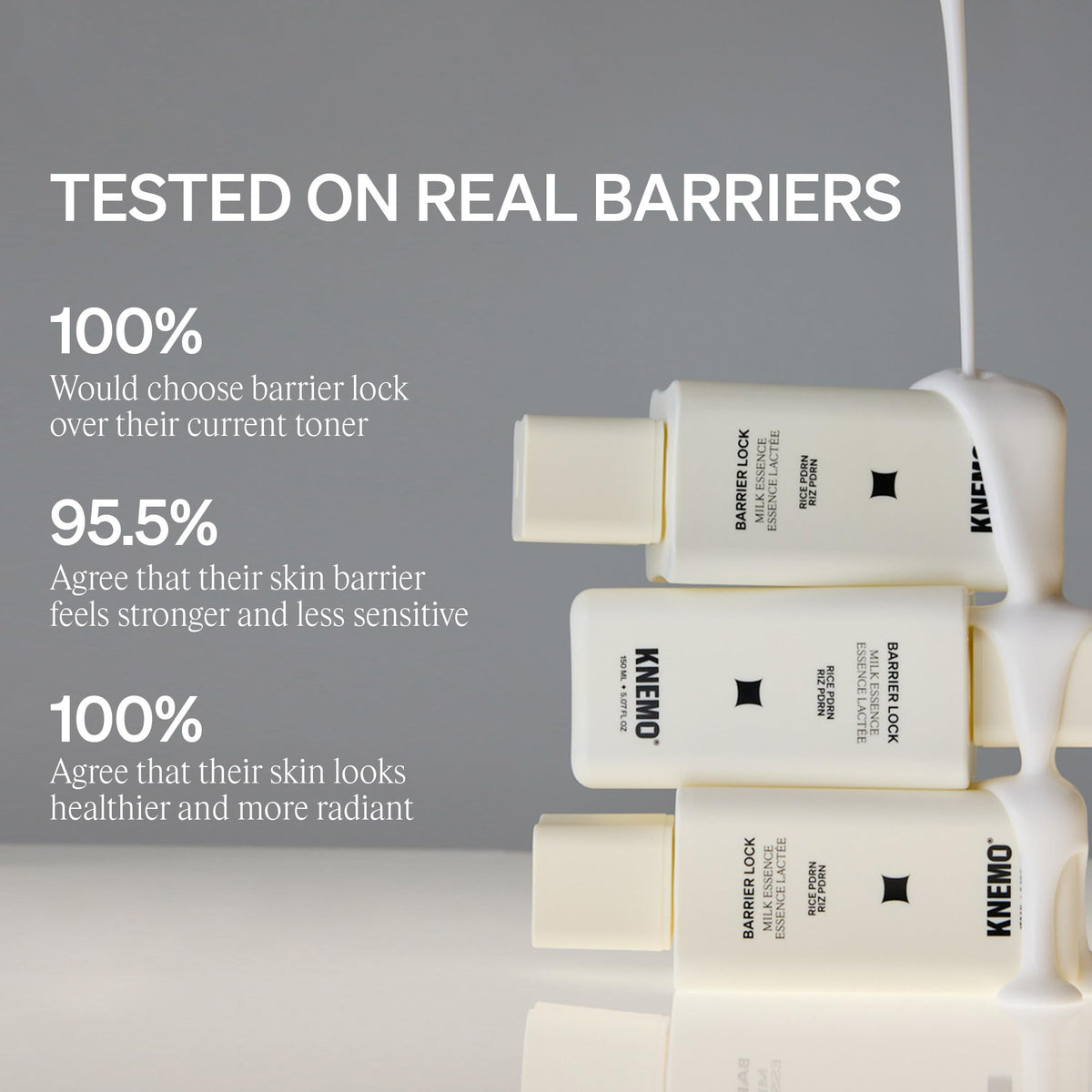 KNEMO on bathroom vanity with towel, supports daily skincare rituals
