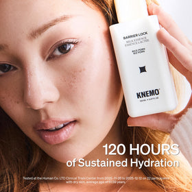 KNEMO layered as overnight mask on cheek, intensive moisture recovery