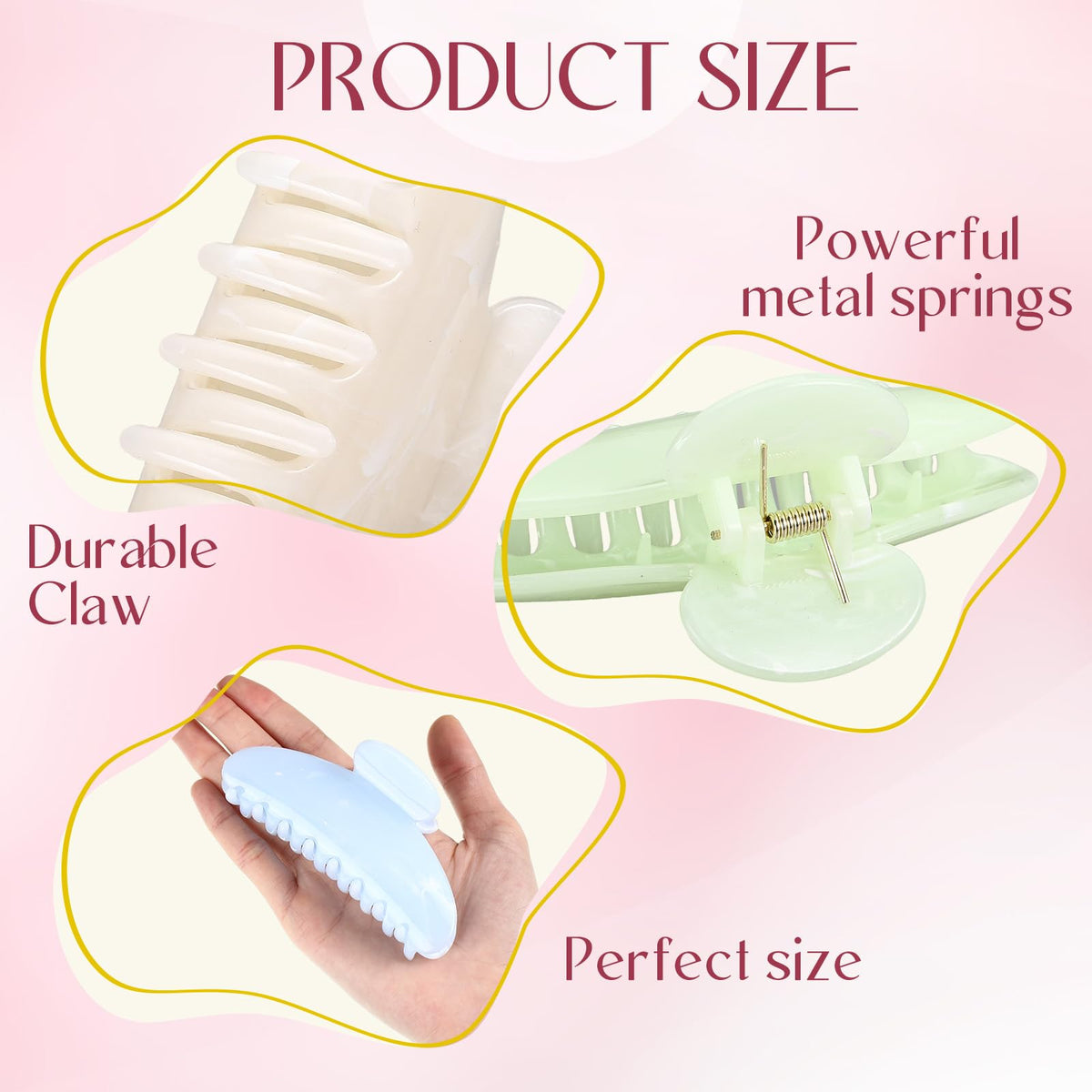 Knitgrip clip securing thick hair demonstrating strong hold and comfort