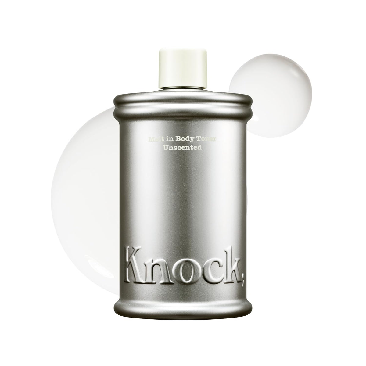 Knock front packaging showing bottle and label, clear product identity and benefit