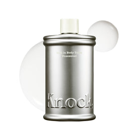 Knock front packaging showing bottle and label, clear product identity and benefit