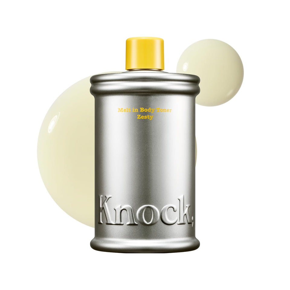 Knock front packaging showing bottle and label for quick identification and trust