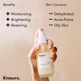 Knours ingredient label closeup emphasizing clean-beauty formulation