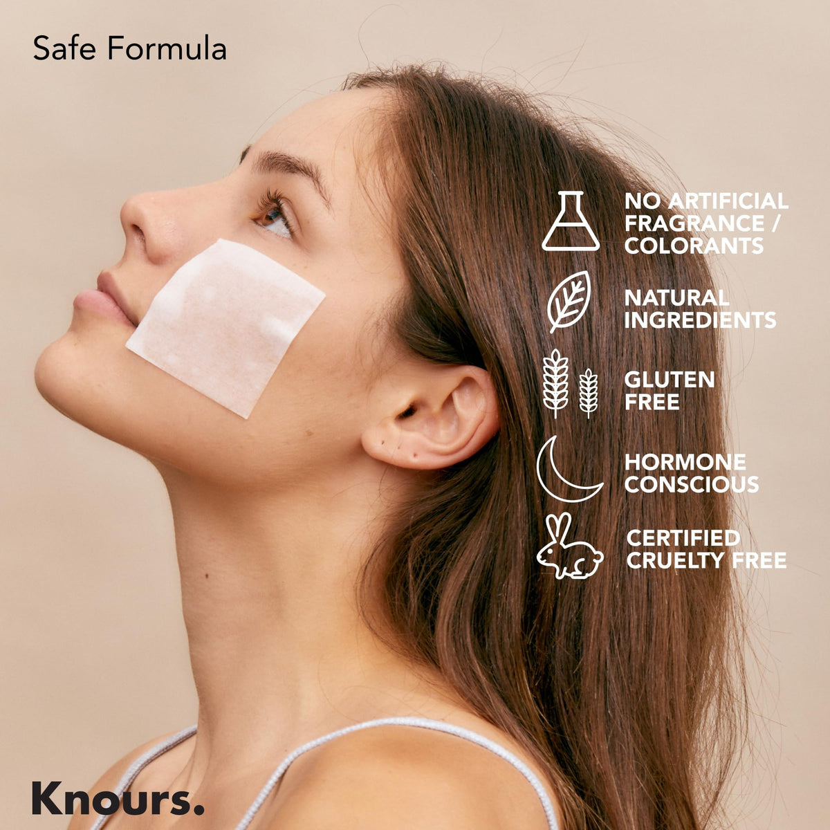 Knours ingredient display with algae, ginger root, and panthenol