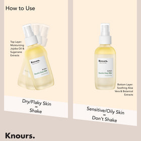 Knours mist used over makeup for a dewy finish and long-lasting set