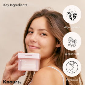 Knours open jar revealing neatly stacked pre-soaked pads