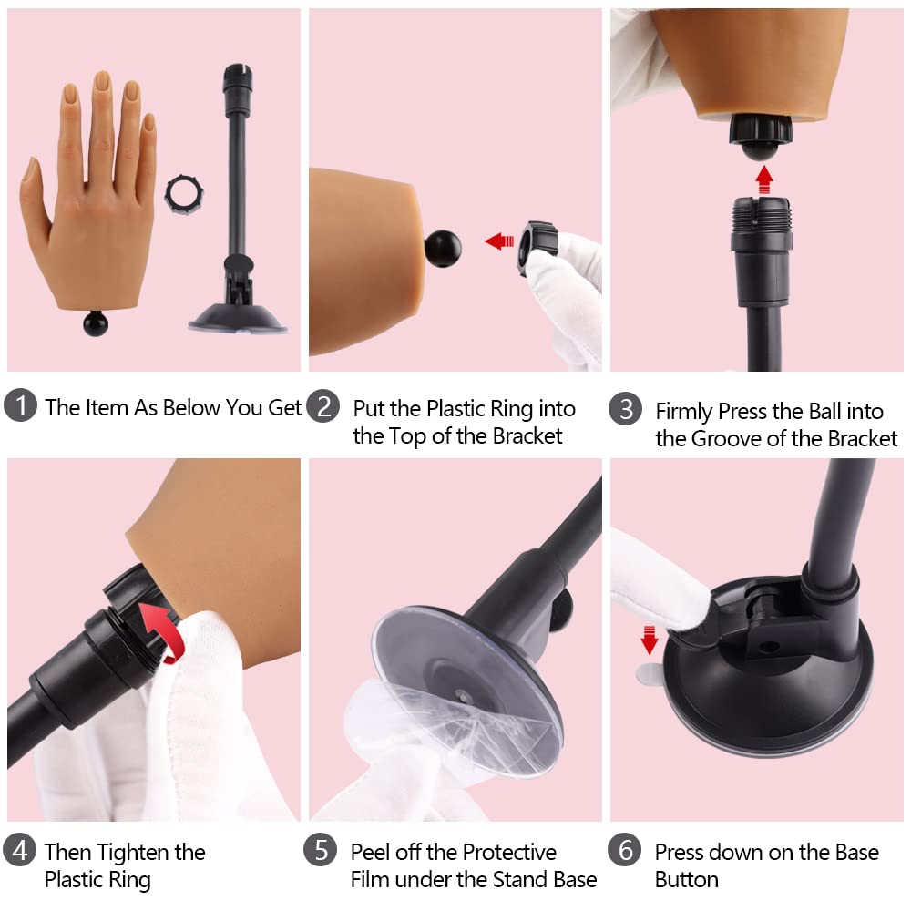 KnowU hand in use with acrylic nails and nail art, ideal for training and portfolio shots