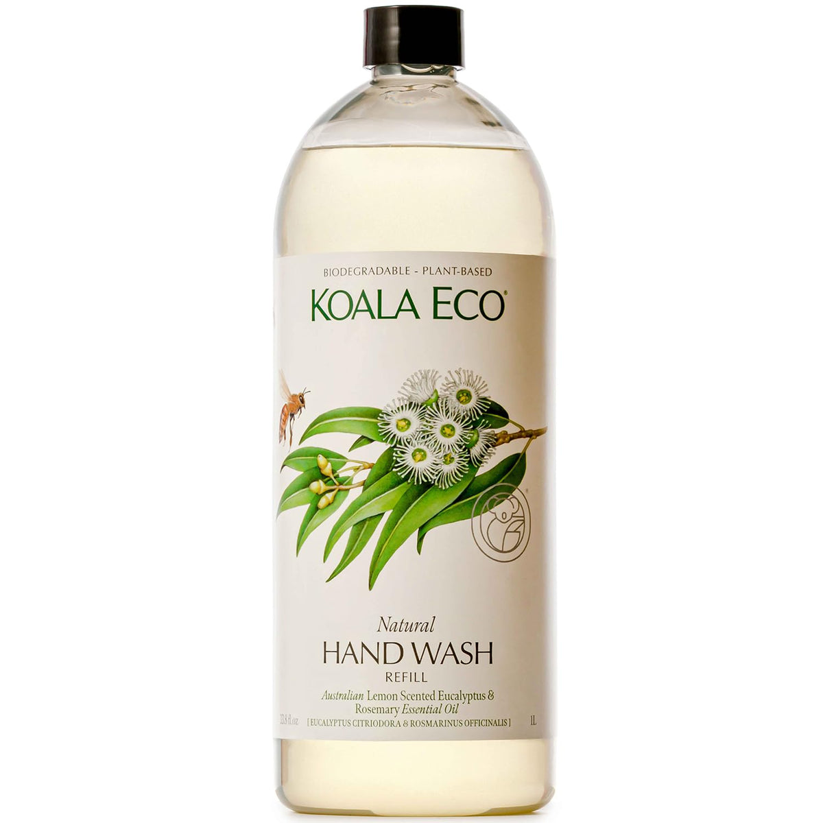 Koala Eco front pump bottle showing label and sustainable packaging benefit