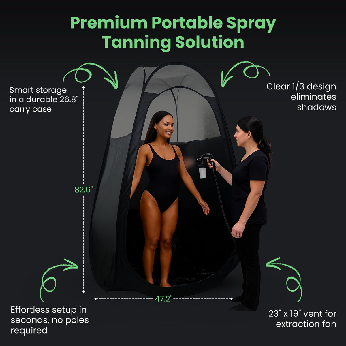 KOBBTAN folded in carry case for compact transport and storage benefit