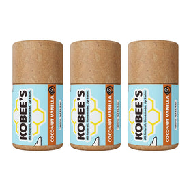 KOBEE'S ALL NATURAL front packaging showing three compostable tubes and eco benefit