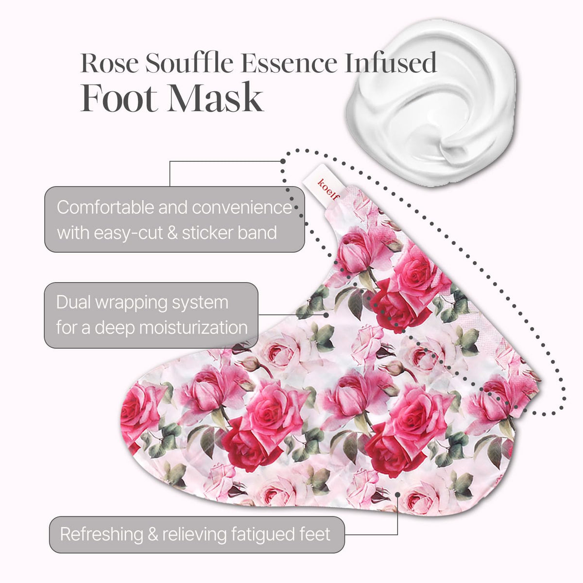 Koelf foot mask in use during a relaxing at-home spa treatment