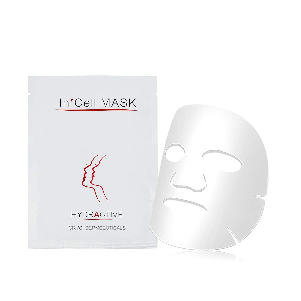 Koi Beauty mask applied on model demonstrating snug fit and instant cooling comfort