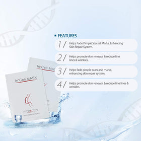 Koi Beauty pack next to a hand to show scale and single-use sheet sizing
