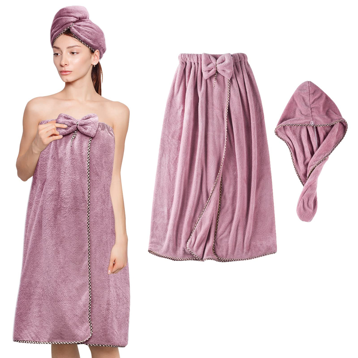 KOIKEY front view of purple wrap showing neat fit and quick-dry benefit