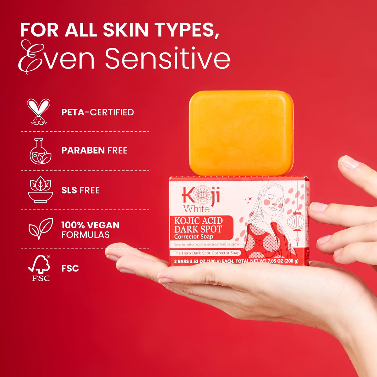 Koji White label showing active ingredient list and transparency benefit