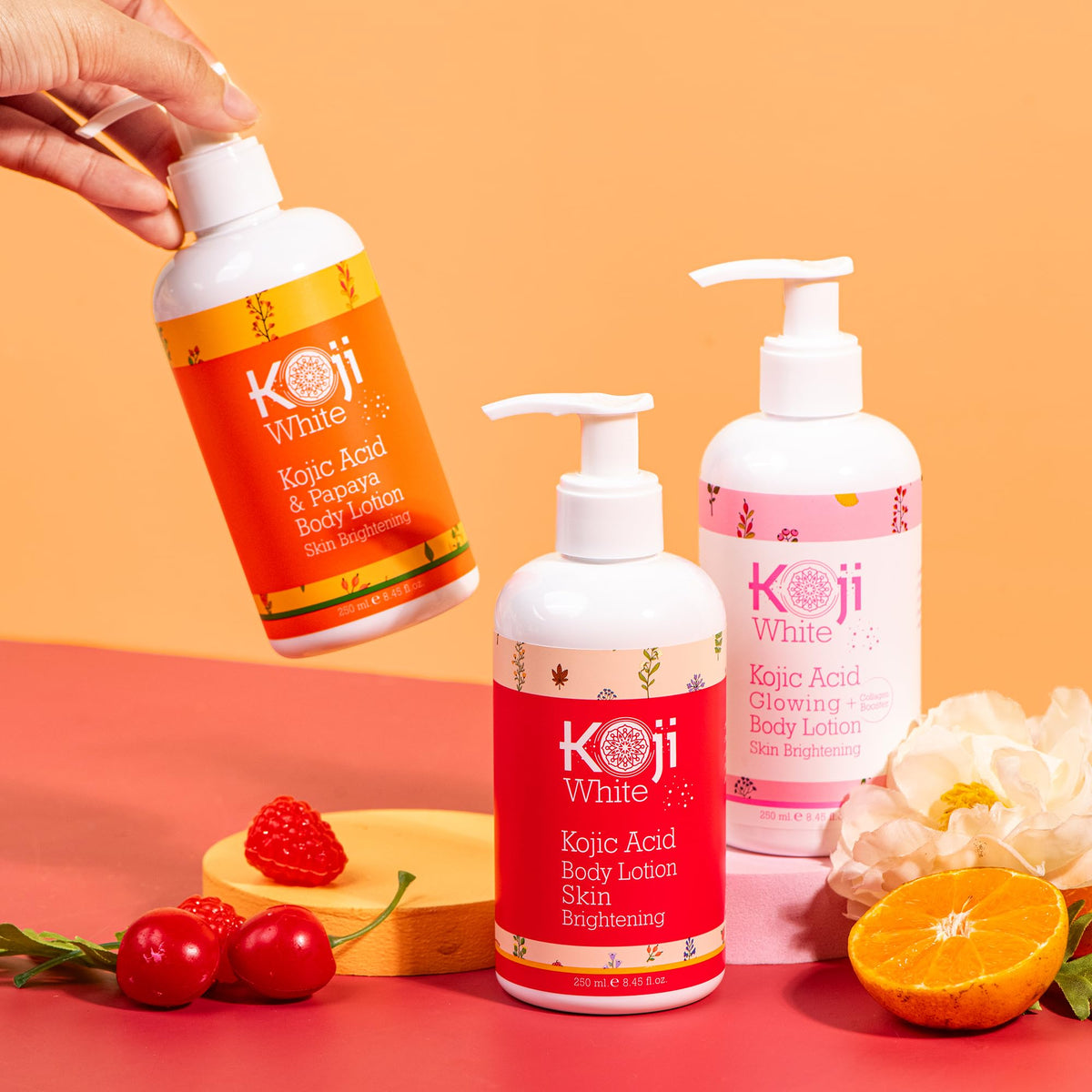 Koji White after-use glowing skin showing improved radiance