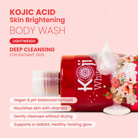 Koji White back label ingredients list, showing kojic acid and vitamins