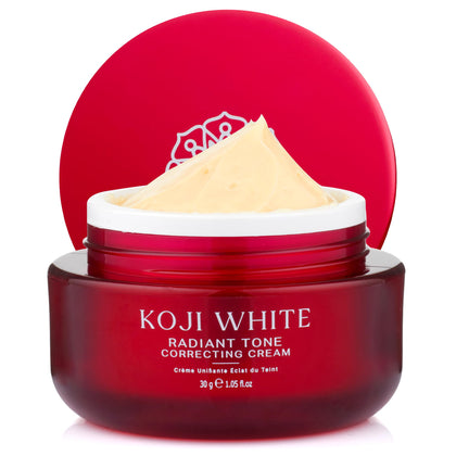 Koji White front packaging showing compact jar and product name for clarity