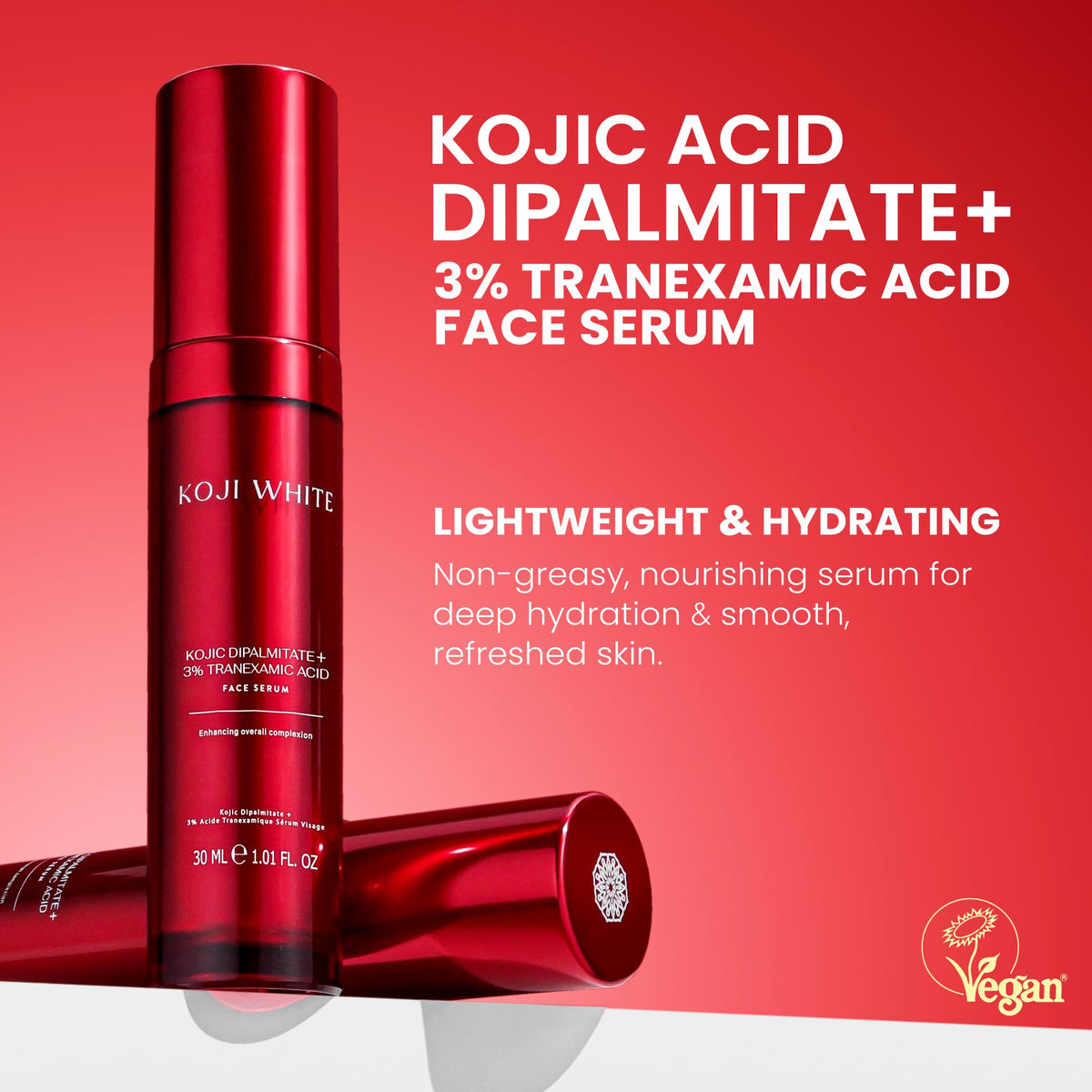Koji White ingredients close-up showing actives for targeted brightening