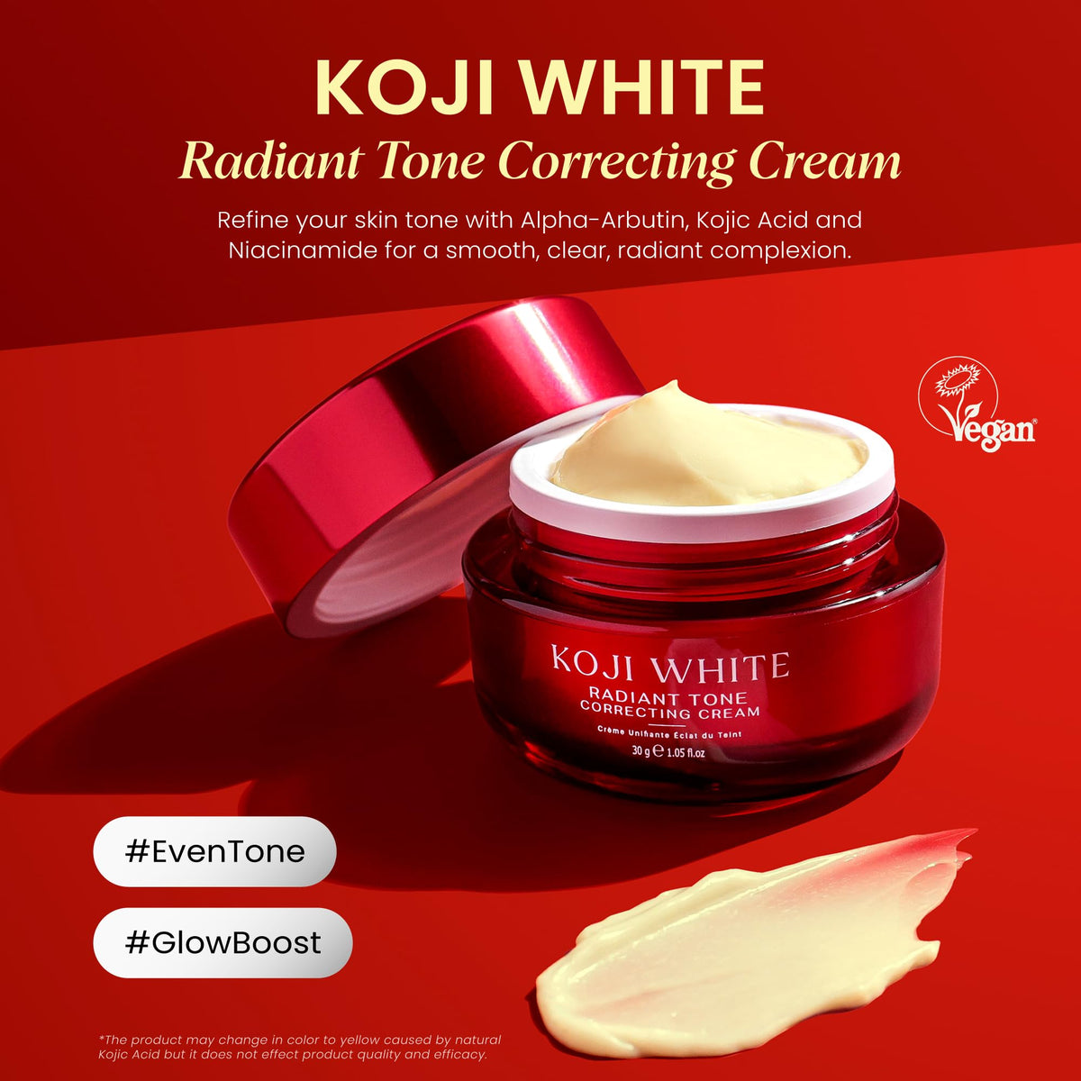 Koji White open jar showing creamy texture and hydration benefits
