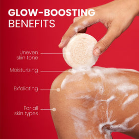 Koji White bar lathered in hand showing effective cleansing foam