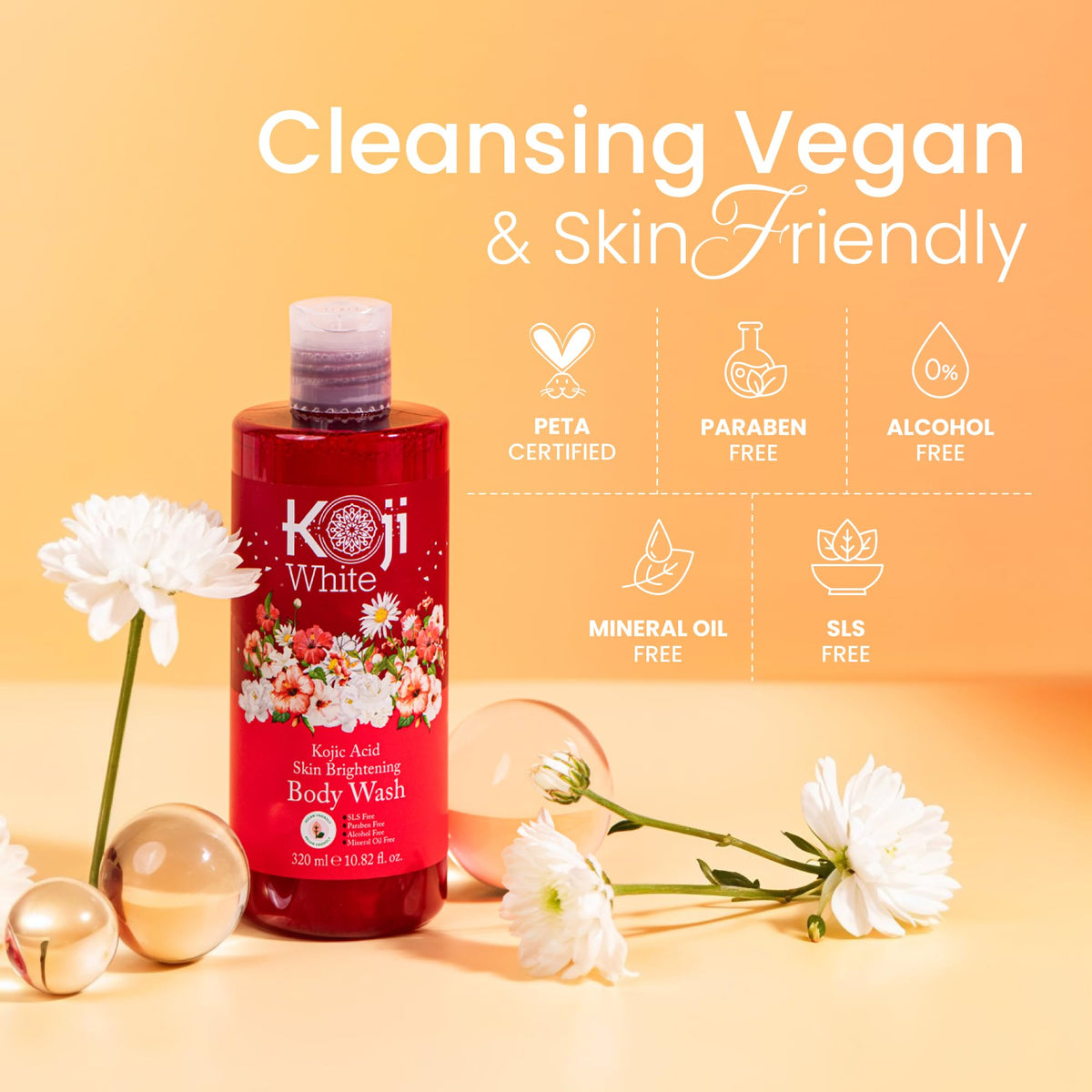 Koji White lather in hand, illustrating creamy foam and gentle cleanse