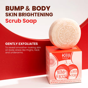 Koji White soap bar texture close-up highlighting exfoliating grains