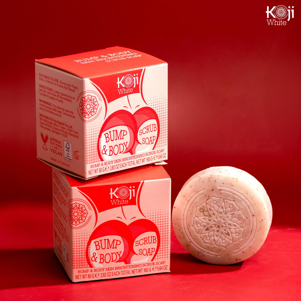 Koji White soap resting on ceramic dish for neat storage benefit