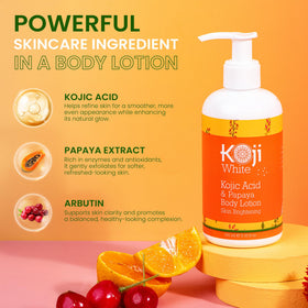 Koji White lotion texture close-up showing smooth, lightweight cream