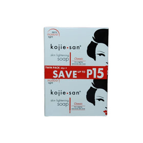 Kojie San on bathroom shelf showing lifestyle use and packaging display