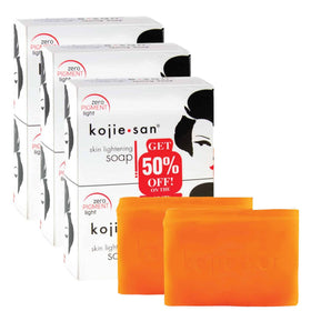 Kojie San front packaging six-pack showing value and product count