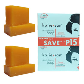 Kojie San front packaging showing four 65g bars and product benefits