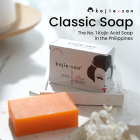 Kojie San ingredient label showing kojic acid, coconut and tea tree