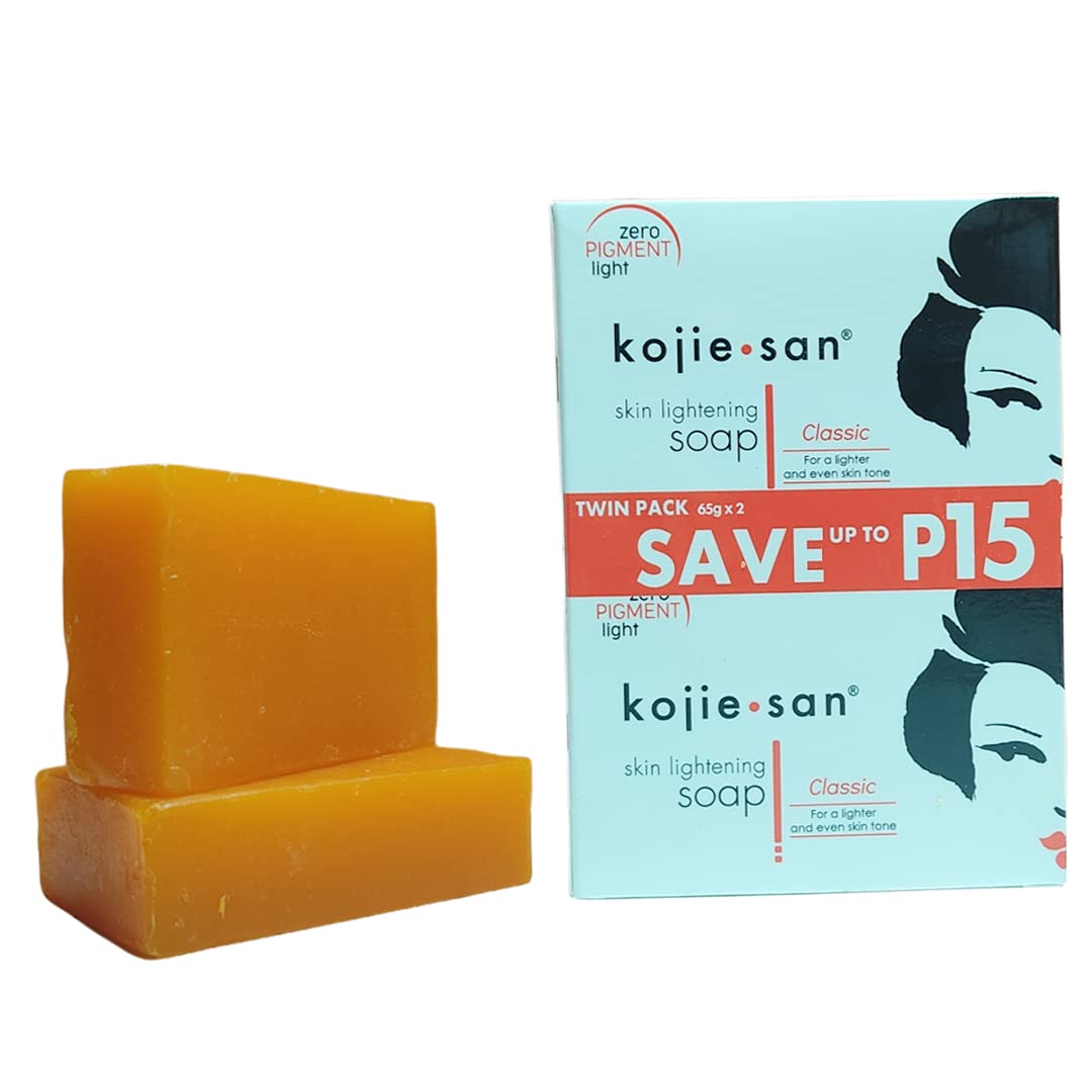 Kojie San ingredients label showing kojic acid, coconut and tea tree benefits