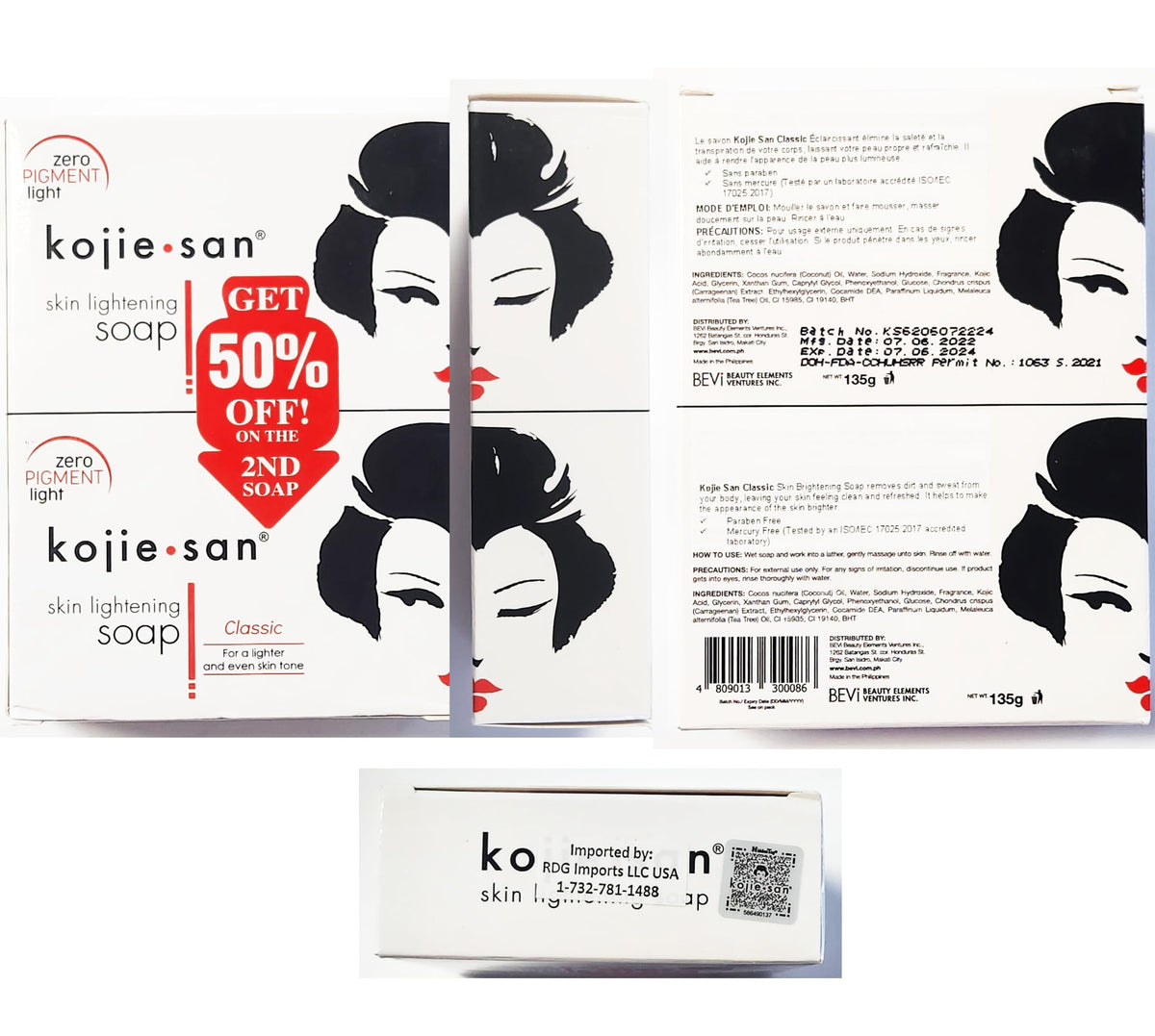 Kojie San ingredients display with tea tree and coconut supporting nourishment