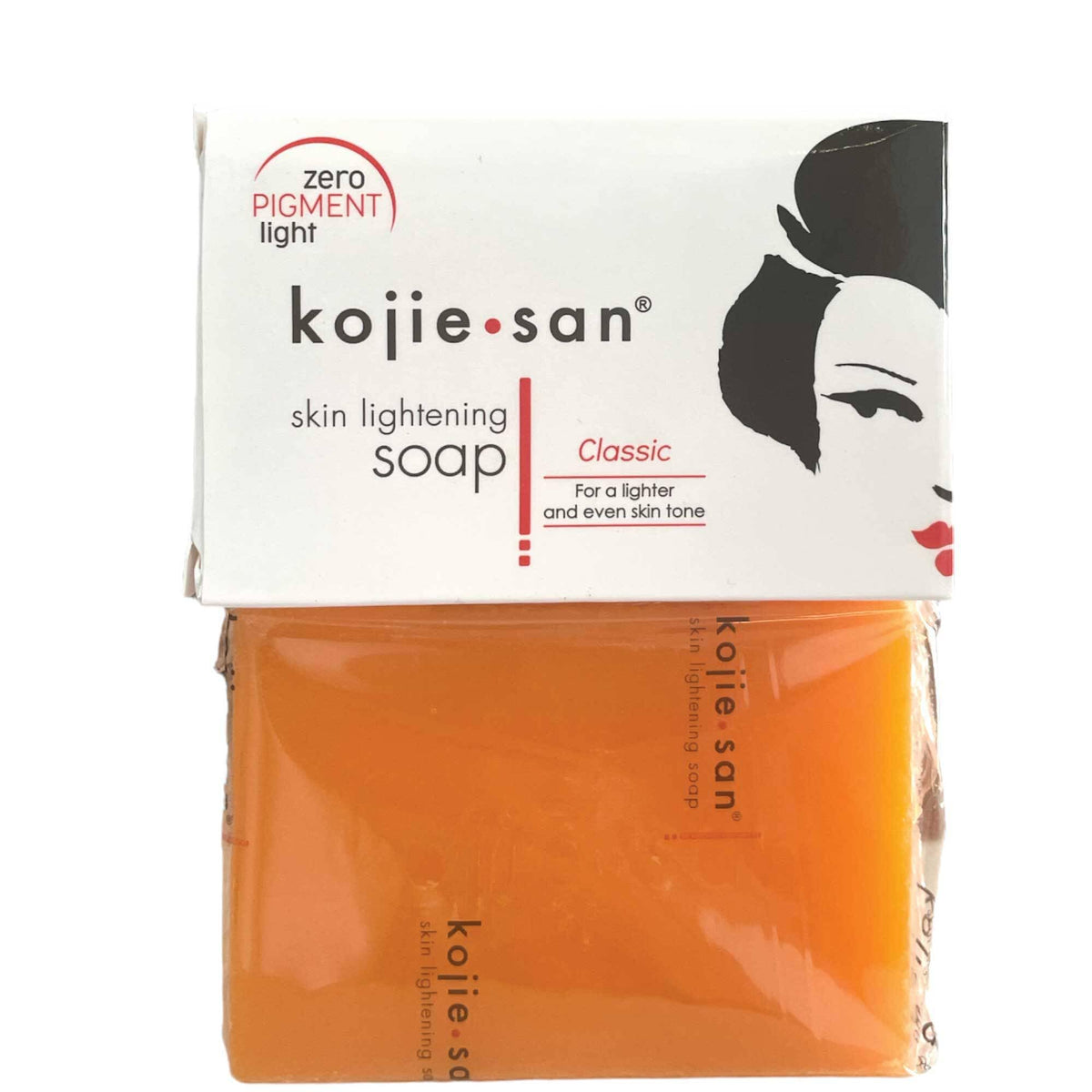 Kojie San single soap bar close-up highlighting smooth texture and clarity