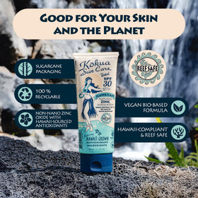 Kokua ingredients flatlay with kukui and spirulina highlighting antioxidants
