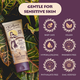 Kokua Sun Care spread on shoulder showing moisturized, non-greasy skin