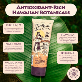 Kokua Sun Care tube flip-cap detail for easy on-the-go application