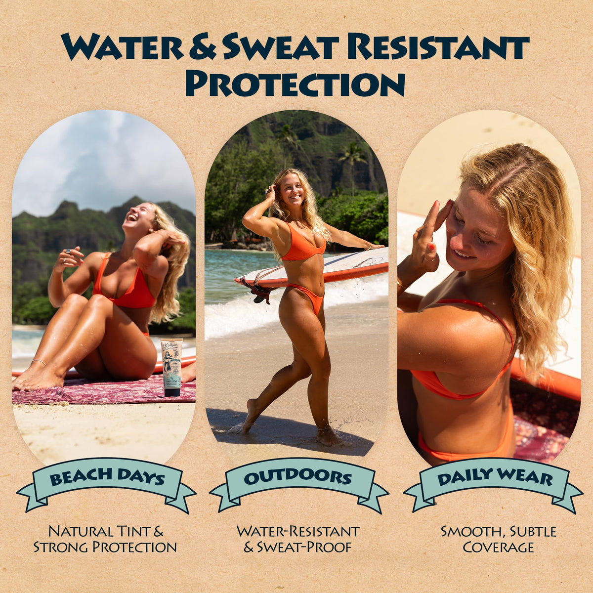 Kokua on swimmer in ocean showing water-resistant performance benefit