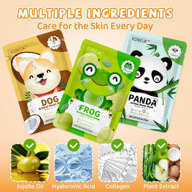 Full display of KONEUK nine animal designs, bulk set ideal for parties
